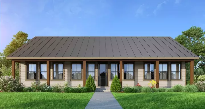 Country house plans 59-127 - front exterior, 1,800 sq ft, 3 bed, 2 bath house plans | Monster House Plans
