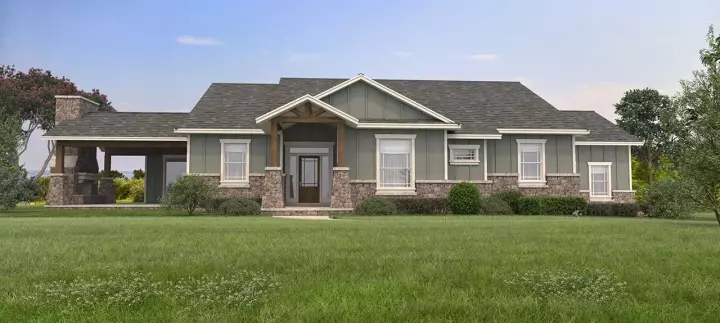 Craftsman house plans 59-137 - front exterior, 2,092 sq ft, 3 bed, 2 bath house plans | Monster House Plans