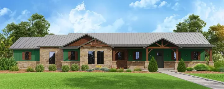 Ranch house plans 59-142 - front exterior, 2,242 sq ft, 3 bed, 2 bath house plans | Monster House Plans
