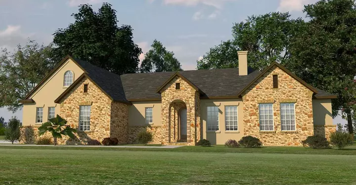 Traditional house plans 59-152 - front exterior, 2,338 sq ft, 3 bed, 2 bath house plans | Monster House Plans