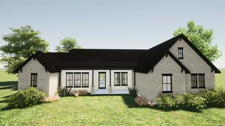 Ranch house plans 59-154 - front exterior, 2,370 sq ft, 3 bed, 2 bath house plans | Monster House Plans