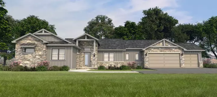 Ranch house plans 59-155 - front exterior, 2,376 sq ft, 3 bed, 2 bath house plans | Monster House Plans