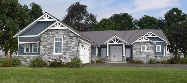 Modern Farmhouse house plans 59-161 - front exterior, 2,433 sq ft, 3 bed, 3 bath house plans | Monster House Plans
