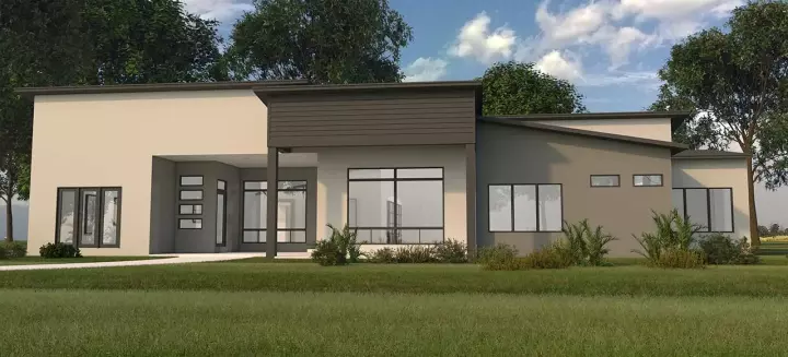 Modern house plans 59-166 - front exterior, 2,479 sq ft, 3 bed, 2 bath house plans | Monster House Plans