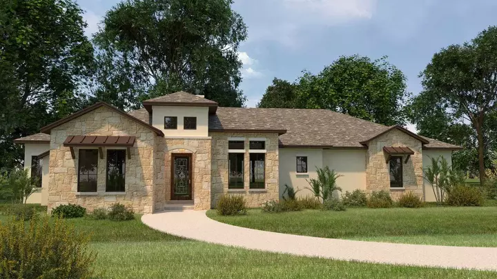 Mediterranean house plans 59-177 - front exterior, 2,558 sq ft, 4 bed, 3 bath house plans | Monster House Plans