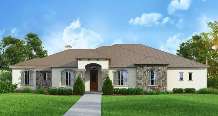 European house plans 59-189 - front exterior, 2,727 sq ft, 3 bed, 2 bath house plans | Monster House Plans