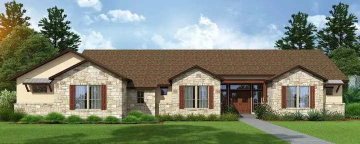 Ranch house plans 59-190 - front exterior, 2,762 sq ft, 4 bed, 3 bath house plans | Monster House Plans