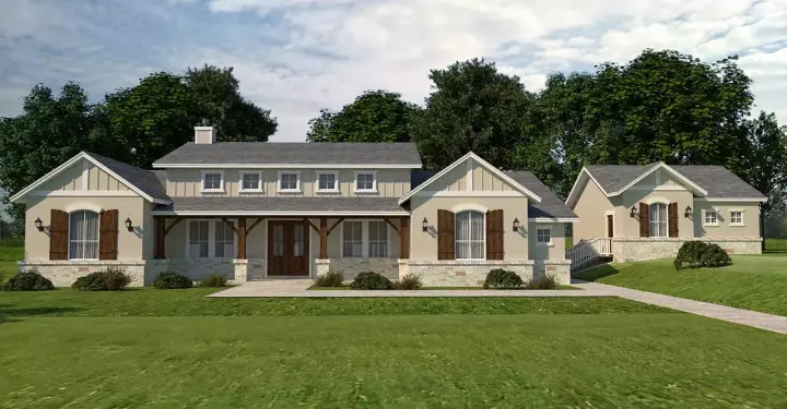 Country house plans 59-203 - front exterior, 2,877 sq ft, 3 bed, 3 bath house plans | Monster House Plans