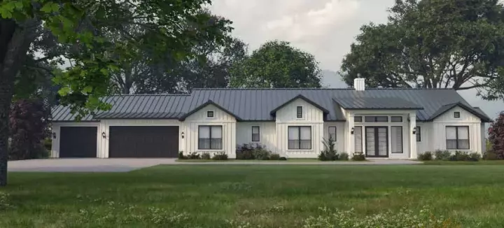 Modern Farmhouse house plans 59-211 - front exterior, 3,013 sq ft, 4 bed, 3 bath house plans | Monster House Plans