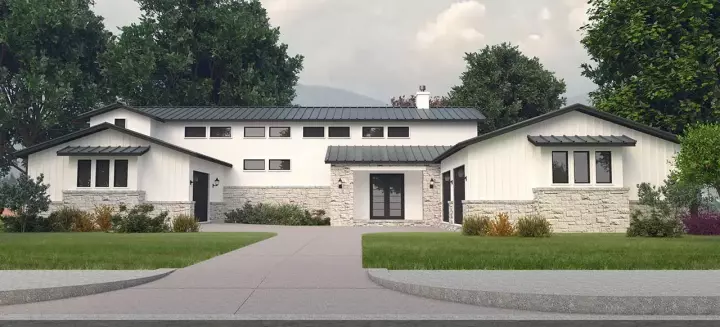 Modern Farmhouse house plans 59-214 - front exterior, 2,913 sq ft, 3 bed, 2 bath house plans | Monster House Plans