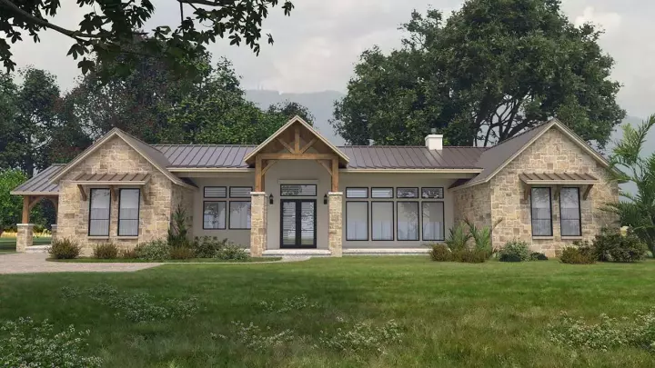 Modern Farmhouse house plans 59-223 - front exterior, 3,076 sq ft, 3 bed, 3 bath house plans | Monster House Plans