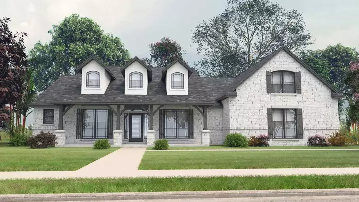 Country house plans 59-227 - front exterior, 3,106 sq ft, 4 bed, 3 bath house plans | Monster House Plans