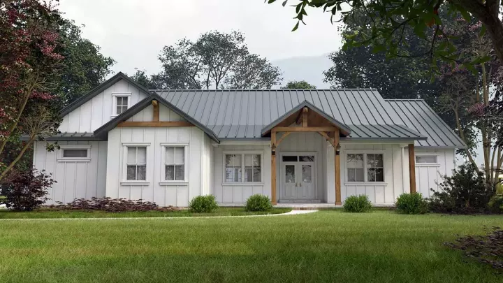 Country house plans 59-233 - front exterior, 3,163 sq ft, 3 bed, 2 bath house plans | Monster House Plans