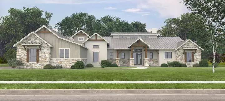 Ranch house plans 59-236 - front exterior, 3,188 sq ft, 3 bed, 2 bath house plans | Monster House Plans