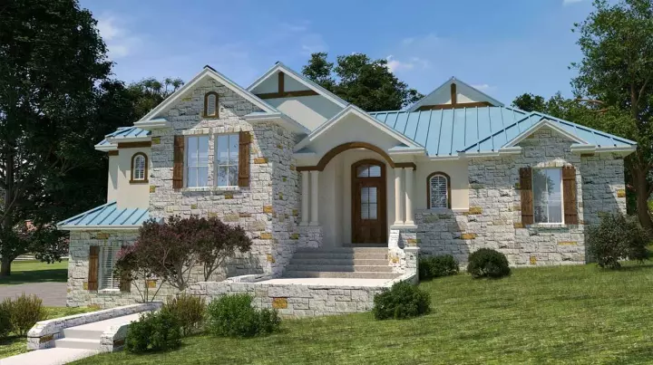 Country house plans 59-253 - front exterior, 2,396 sq ft, 3 bed, 2 bath house plans | Monster House Plans