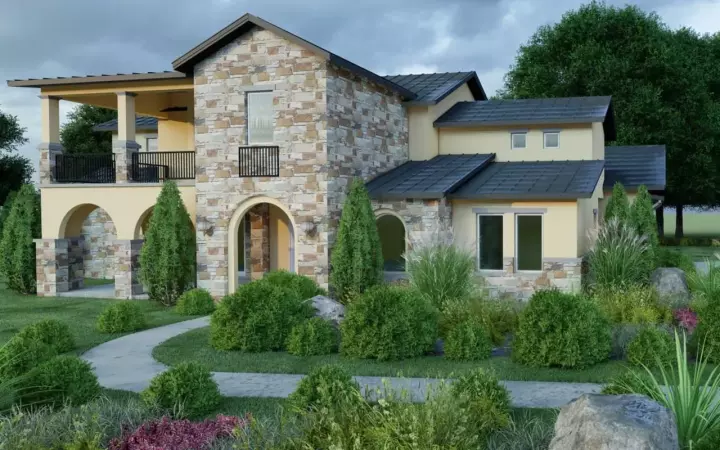 Mediterranean house plans 59-258 - front exterior, 4,010 sq ft, 3 bed, 4 bath house plans | Monster House Plans