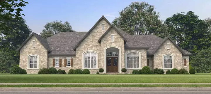 Traditional house plans 59-259 - front exterior, 3,910 sq ft, 5 bed, 4 bath house plans | Monster House Plans