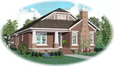 Bungalow house plans 6-1002 - front exterior, 2,715 sq ft, 3 bed, 3 bath house plans | Monster House Plans