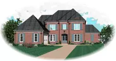 European house plans 6-1007 - front exterior, 3,318 sq ft, 4 bed, 3 bath house plans | Monster House Plans