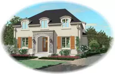European house plans 6-1015 - front exterior, 3,401 sq ft, 3 bed, 3 bath house plans | Monster House Plans