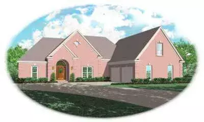 European house plans 6-1020 - front exterior, 2,358 sq ft, 3 bed, 2 bath house plans | Monster House Plans