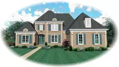 Early American house plans 6-1035 - front exterior, 3,005 sq ft, 4 bed, 3 bath house plans | Monster House Plans