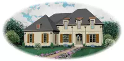 European house plans 6-1045 - front exterior, 3,696 sq ft, 4 bed, 4 bath house plans | Monster House Plans