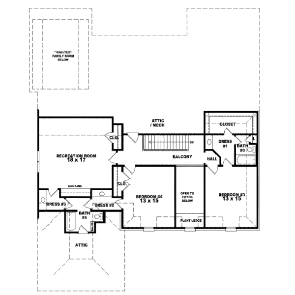 Upper/Second Floor Plan:6-1045