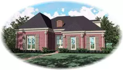 European house plans 6-1052 - front exterior, 2,430 sq ft, 3 bed, 2 bath house plans | Monster House Plans