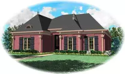 European house plans 6-1057 - front exterior, 2,906 sq ft, 3 bed, 3 bath house plans | Monster House Plans