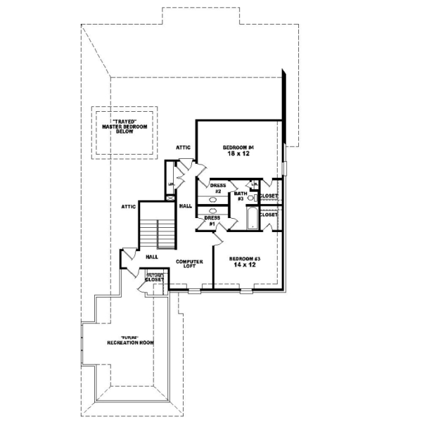 Upper/Second Floor Plan:6-1076