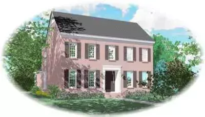 Early American house plans 6-1077 - front exterior, 3,446 sq ft, 4 bed, 3 bath house plans | Monster House Plans