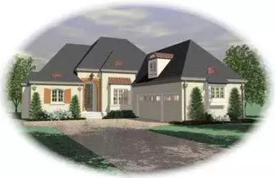 European house plans 6-1083 - front exterior, 3,277 sq ft, 3 bed, 3 bath house plans | Monster House Plans