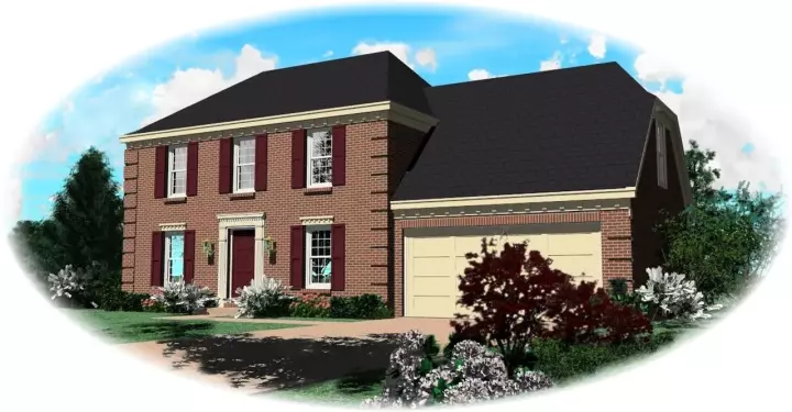 Southern Colonial house plans 6-109 - front exterior, 1,569 sq ft, 3 bed, 2 bath house plans | Monster House Plans