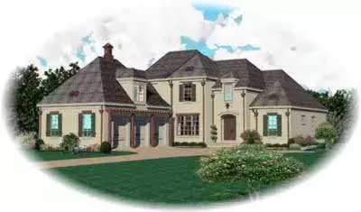 European house plans 6-1097 - front exterior, 3,843 sq ft, 3 bed, 4 bath house plans | Monster House Plans