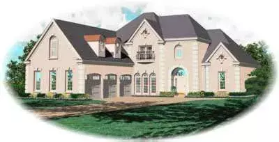 European house plans 6-1099 - front exterior, 4,207 sq ft, 4 bed, 3 bath house plans | Monster House Plans