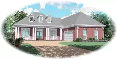 Southwest house plans 6-1105 - front exterior, 2,566 sq ft, 3 bed, 3 bath house plans | Monster House Plans