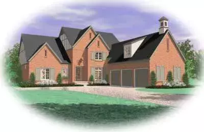 English Country house plans 6-1117 - front exterior, 3,831 sq ft, 4 bed, 3 bath house plans | Monster House Plans