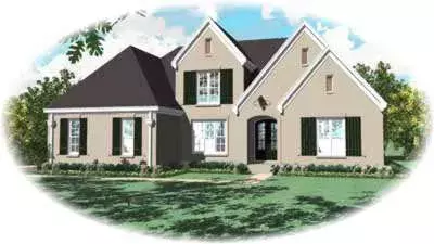 European house plans 6-1128 - front exterior, 3,589 sq ft, 4 bed, 3 bath house plans | Monster House Plans