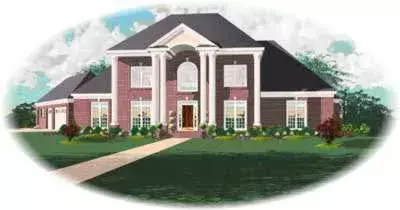 Southern Colonial house plans 6-1172 - front exterior, 3,710 sq ft, 4 bed, 3 bath house plans | Monster House Plans