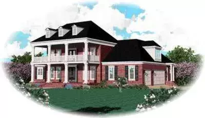 Plantation house plans 6-1175 - front exterior, 4,347 sq ft, 4 bed, 3 bath house plans | Monster House Plans