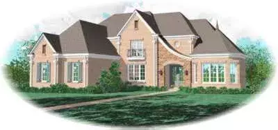 French Country house plans 6-1217 - front exterior, 4,363 sq ft, 4 bed, 4 bath house plans | Monster House Plans