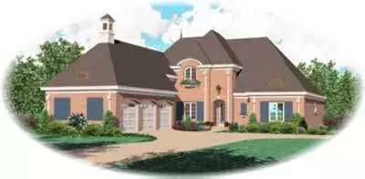 European house plans 6-1227 - front exterior, 4,206 sq ft, 4 bed, 3 bath house plans | Monster House Plans