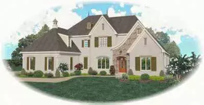 French Country house plans 6-1249 - front exterior, 5,214 sq ft, 4 bed, 4 bath house plans | Monster House Plans