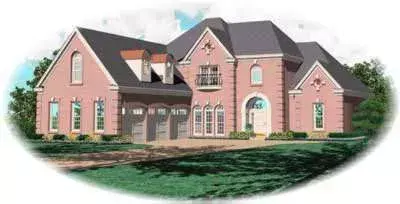European house plans 6-1257 - front exterior, 4,324 sq ft, 3 bed, 3 bath house plans | Monster House Plans