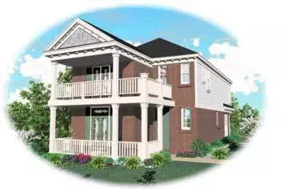 Southern house plans 6-126 - front exterior, 1,867 sq ft, 4 bed, 2 bath house plans | Monster House Plans