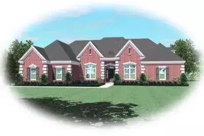 European house plans 6-1265 - front exterior, 3,046 sq ft, 3 bed, 3 bath house plans | Monster House Plans