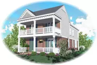 Southern house plans 6-128 - front exterior, 1,998 sq ft, 4 bed, 2 bath house plans | Monster House Plans