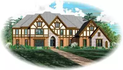 Tudor house plans 6-1292 - front exterior, 7,019 sq ft, 6 bed, 6 bath house plans | Monster House Plans