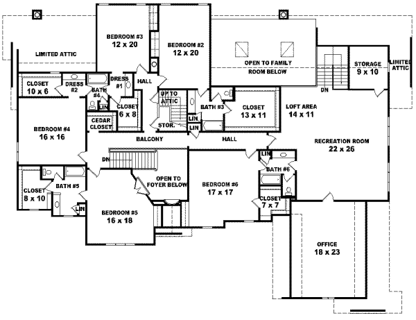 Upper/Second Floor Plan:6-1294